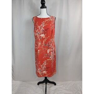 Talbots Womens Autumn Preppy Floral Sheath Dress 12 Multicolor Sleeveless A068
